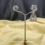 Oxidized Silver Floral Jhumka Earrings – Traditional Boho Jewelry - Image 2