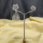 Oxidized Silver Floral Jhumka Earrings – Traditional Boho Jewelry