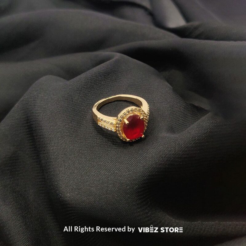 Classic Halo Black Onyx Ring - Multiple Colors & Sizes 2 Classic Halo Black Onyx Ring with gold band and crystal halo - Vibez Store