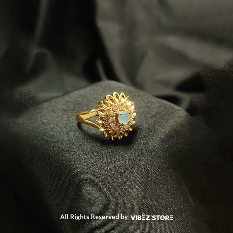 Elegant Floral Gemstone Ring - Multiple Colors & Sizes 3 Ornate Vintage Gemstone Ring with intricate detailing and central gemstone in various colors - Vibez Store