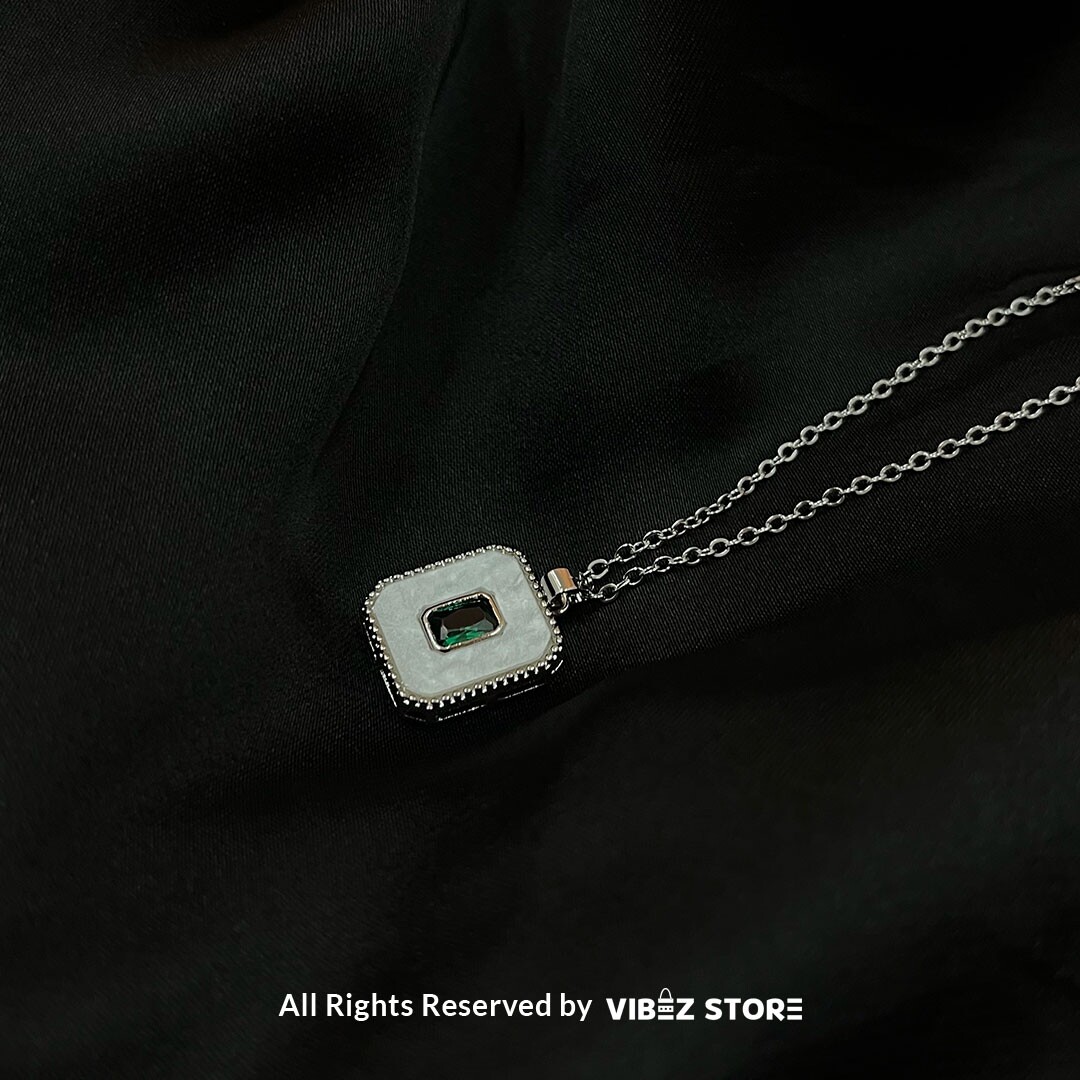 LKT-9 Square Gemstone & Mother-of-Pearl Locket - Image 1