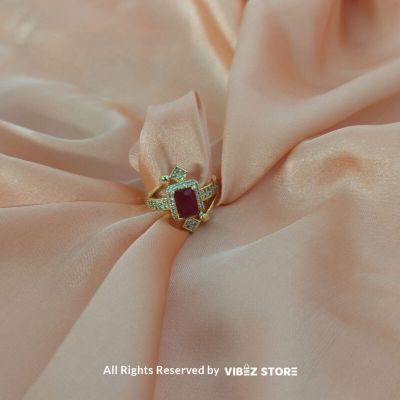 Luxe Gemstone Accent Ring 1 Luxe Gemstone Accent Ring in various colors and sizes by Vibez Store