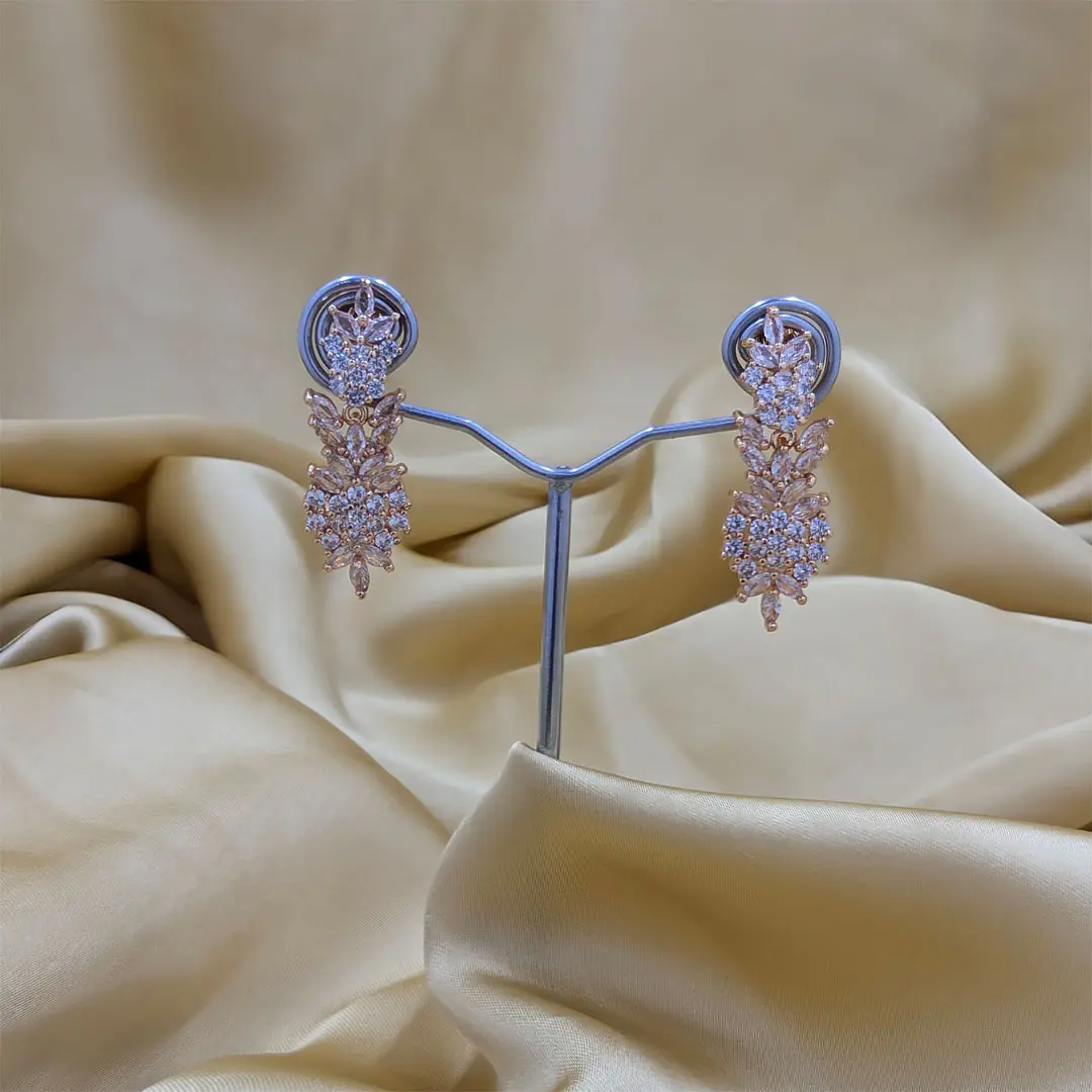 Elegant Floral Crystal Jewelry Set 5 PR-NCKL-03-C
