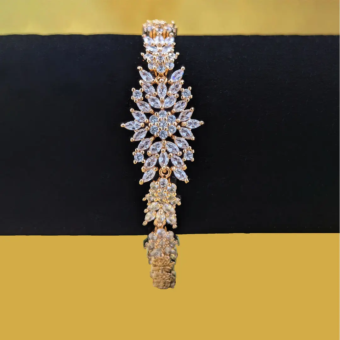 Elegant Floral Crystal Jewelry Set 4 PR-NCKL-03-D