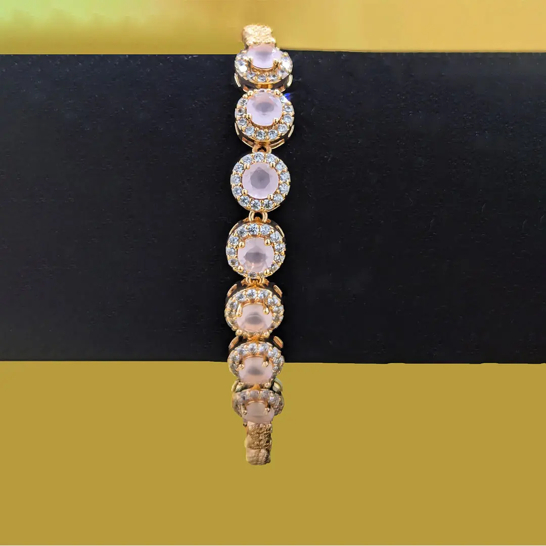 Elegant Rose Quartz Jewelry Set 4 PR-NCKL-06-D