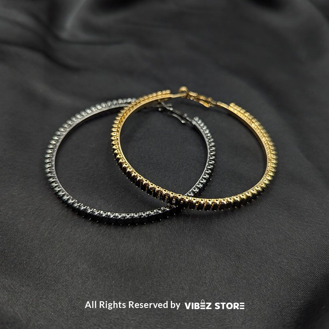 ERNG-26 Crystal Hoop Earrings - Image 1