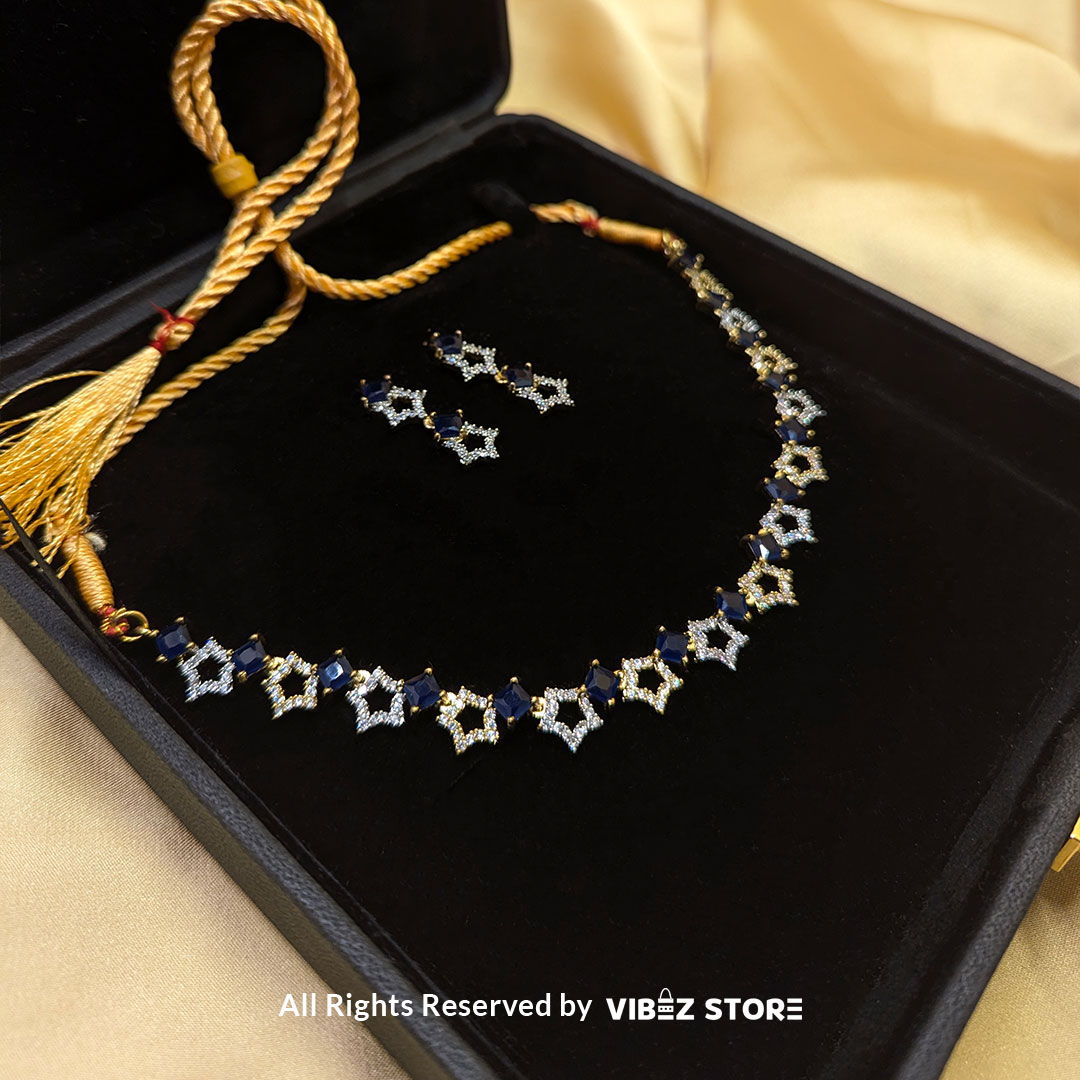LCKT-1-D Midnight Sapphire Star Necklace - Image 1