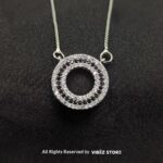 Silver Round Pendant Jewelry Set