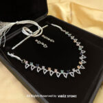 Pastel Gemstone Necklace & Earring Set – Silver-Tone Crystal Jewelry