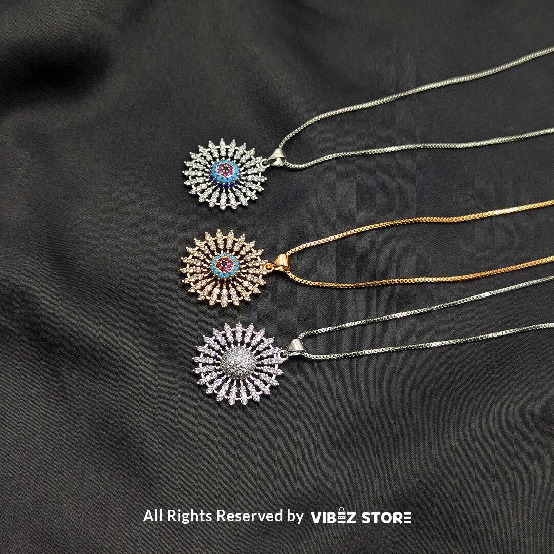 LKT-28 Radiant Starburst Lockets - Multi-Color Gemstone Collection - Image 1