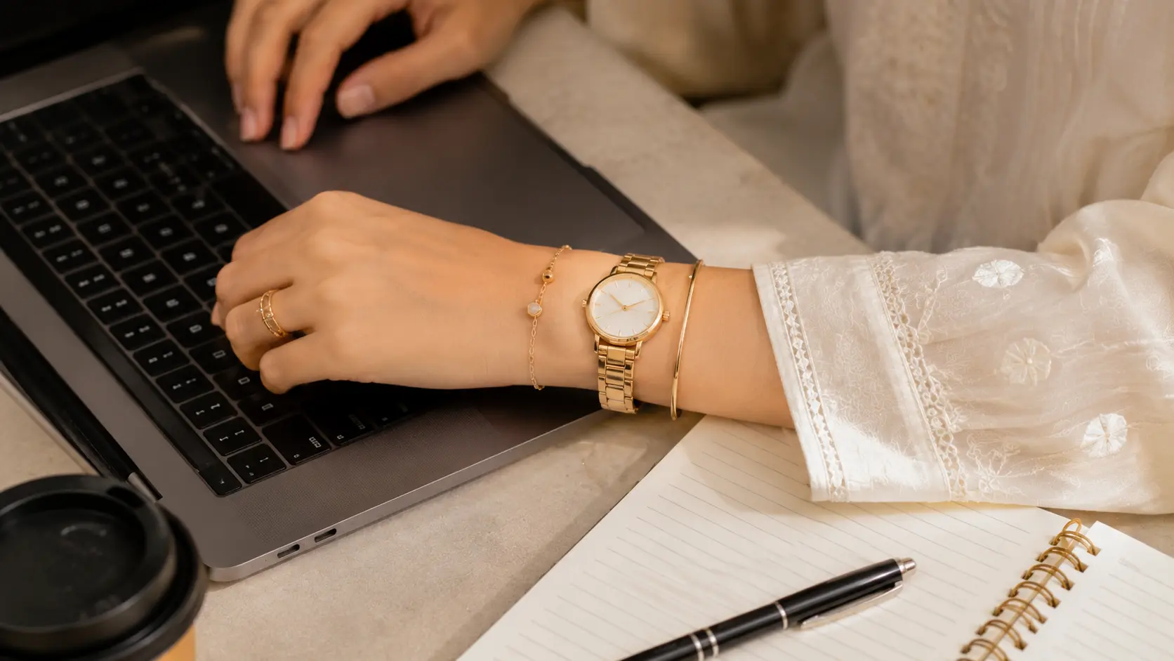 Best Jewellery Styles for University Girls in Pakistan: Simple Everyday Ideas 4 Slim bracelet and kada styled neatly with watch for everyday university fashion look