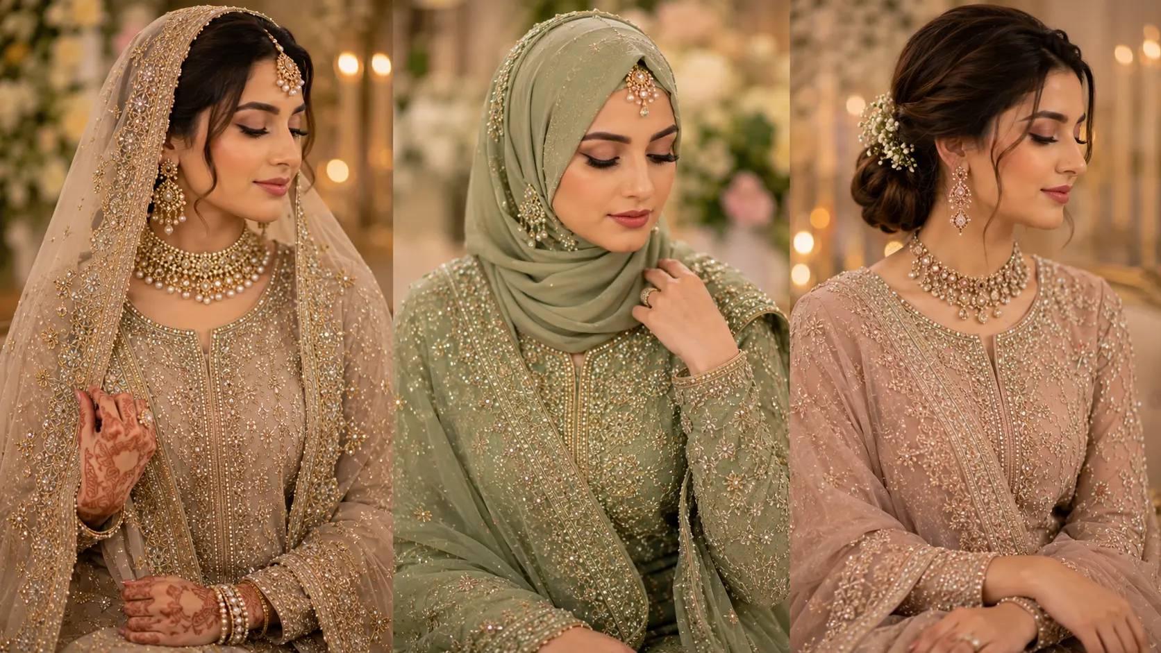 Best Artificial Jewellery for Wedding Guests in Pakistan 10 Dupatta hijab and hairstyle jewellery styling for Pakistani wedding guest fashion