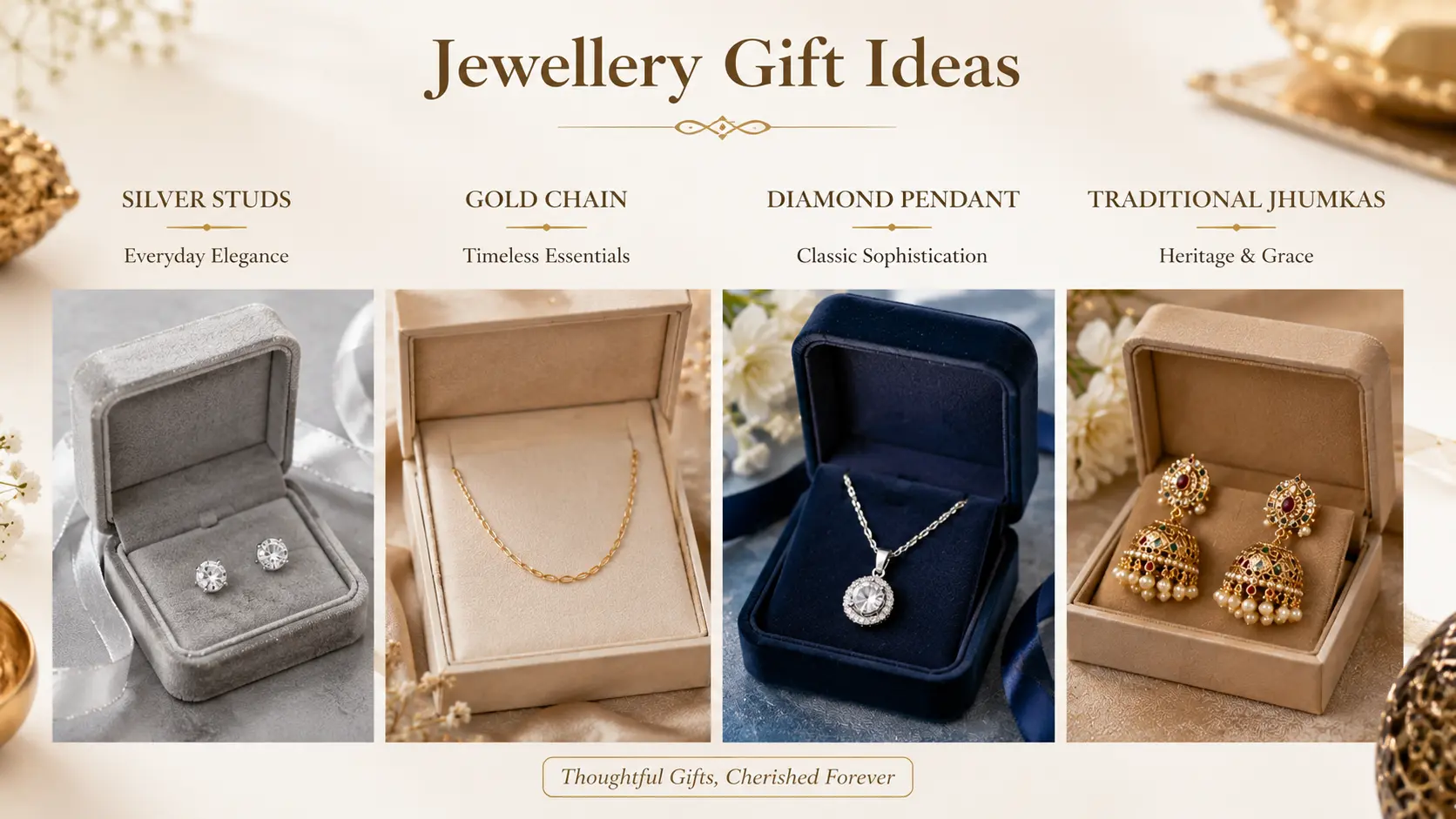 Best Jewellery Gifts for Women in Pakistan 7 Jewellery gift ideas including silver gold diamond and traditional styles arranged by category