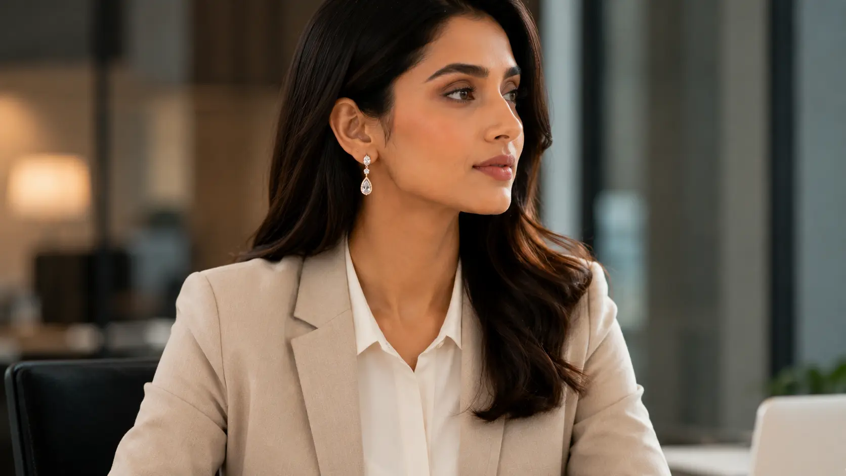 Jhumka Earrings vs Drop Earrings: Which Style Should You Choose? 6 Minimal drop earrings styled with modern office and workwear fashion look