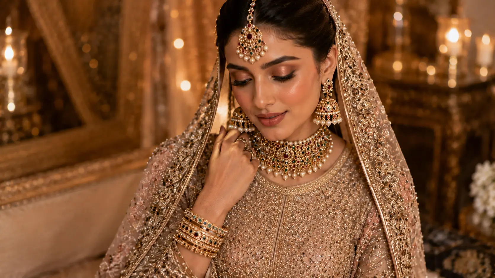 Best Jewellery Gifts for Women in Pakistan 6 Traditional Pakistani bridal jewellery including jhumkas choker and maang tikka in festive styling